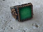 Custom 925 Sterling Silver Ring with a Green Agate Stone for Men #4 Size 13.5