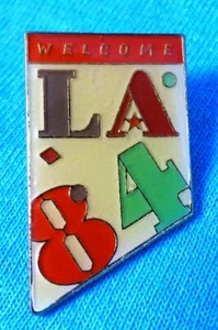 Neu LA 84 WELCOME Los Angeles Olympics Banner Pin - Bild 1 von 2