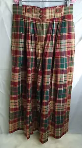 Womens Susan Bristol Plaid Size 10 Highrise Wide Leg Riding Pants 28" Waist - Picture 1 of 10
