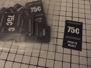 Push To Reject Arcade Münze Tür Knopf Einsatz - 0,75 ¢ Cent - 10er Pack - 16 x 29 mm - Bild 1 von 1