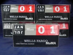 (1) MOMA Perpetual Block Cubes Calendario Wells Fargo Banco Publicidad - Imagen 1 de 8