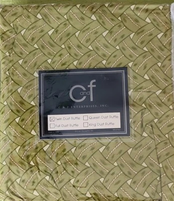 C&F Enterprises ~ 39" x 76" Twin Size ~ Green ~ Williamsburg Dust Ruffle ~ Skirt - Image 1 of 4