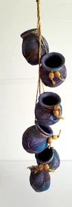 6 Hanging Jarritos Pots Handcrafted Succulent Planters Southwest Pottery Blue - Picture 1 of 16