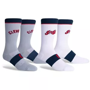 Cleveland Indians Youth Womens 2-Pack Uniform Home & Away Crew Socks Medium - Picture 1 of 3