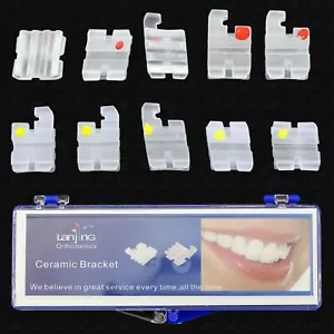 Soporte de cerámica de ortodoncia dental soporte estético transparente gancho Roth MBT 022 345 - Imagen 1 de 48