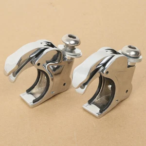 2Pcs 41mm Locking Quick-Detach Release Windshield Clamps Fit For Harley Softail - Picture 1 of 14
