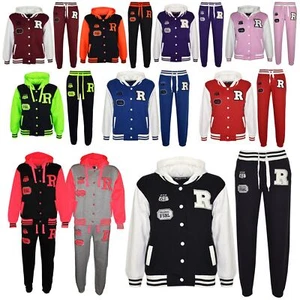 Kids Baseball Tracksuit B.B Hoodie With Jogger R Fashion FOX Jacket & Sweatpants - Picture 1 of 91