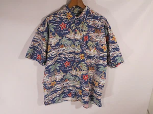XL Big Dogs Hawaiian Style Short Sleeve Patterned Graphic Button Up Shirt VTG - Picture 1 of 7