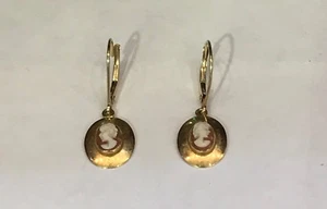Pendientes camafeo de oro amarillo de 14 quilates - Imagen 1 de 4