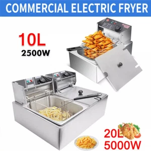 6/12L Öl-Friteuse Friteuse Edelstahl Küche Kaltzonen Fritteuse Fritöse & Körbe - Bild 1 von 28