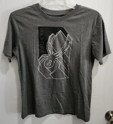 Camiseta Spyder Cinza Motocicleta Bicicleta Viúva Negra Tamanho Meninos Juventude Grande (14/16) - Imagem 1 de 4