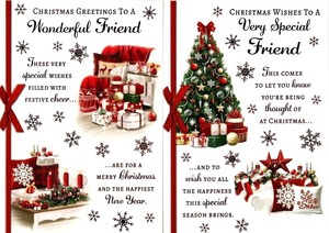 FRIEND CHRISTMAS CARD ~ CHOICE OF 2 TRADITIONAL DESIGNS ~ QUALITY CARD & VERSE