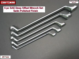 CRAFTSMAN 5 pc Deep Offset SAE Box End Wrench Set Satin Chrome - Picture 1 of 6