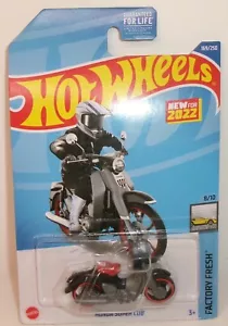 2022 HOT WHEELS HW FACTORY FRESH 8/10 BLACK GRAY HONDA SUPER CUB MOTORCYCLE - Picture 1 of 13