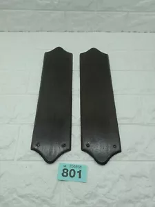 Pair Of Original Edwardian Finger Plates Solid Ebony Hardwood 7.5nxn30.5cm #801 - Picture 1 of 7
