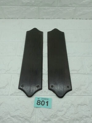 Pair Of Original Edwardian Finger Plates Solid Ebony Hardwood 7.5nxn30.5cm #801 - Image 1 of 4