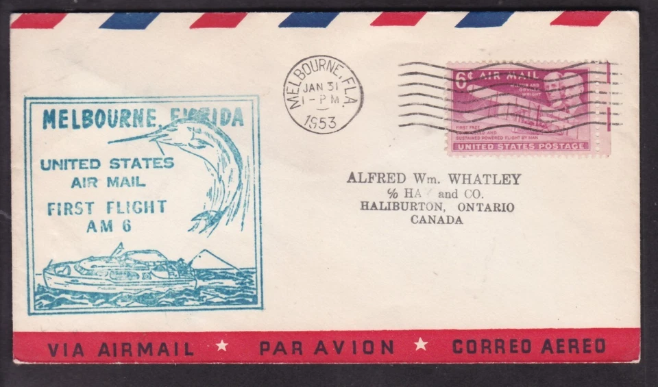 FIRST FLIGHT 1953, AM-6, MELBOURNE, FLORIDA - Image 1 of 1