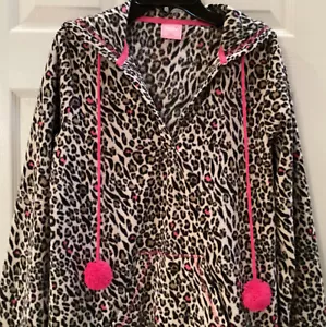 JENNI INTIMATES *NWT* Women’s Size XS Nightgown~Animal Print Hooded Fleece - Picture 1 of 9