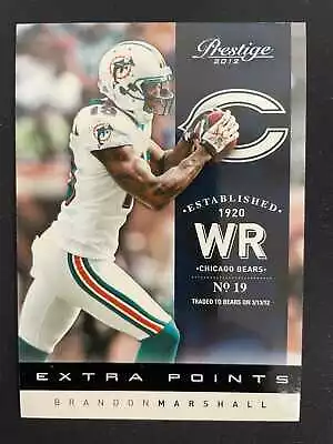 BRANDON MARSHALL 2012 PRESTIGE BLACK EXTRA POINTS /10 CHICAGO BEARS *3061 - Image 1 of 2