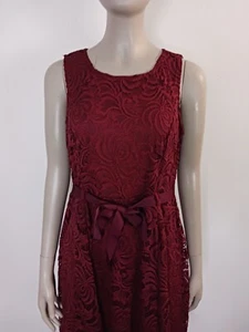 sharagano dress Size 6p Burgundy Maroon Fit & Flare Midi Sleeveless Petite - Picture 1 of 13