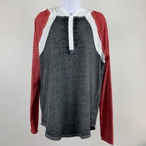 Maurices Hoodie sz S Lightweight Shirt Burnout Red Black Long Sleeve New NWT - Picture 1 of 7