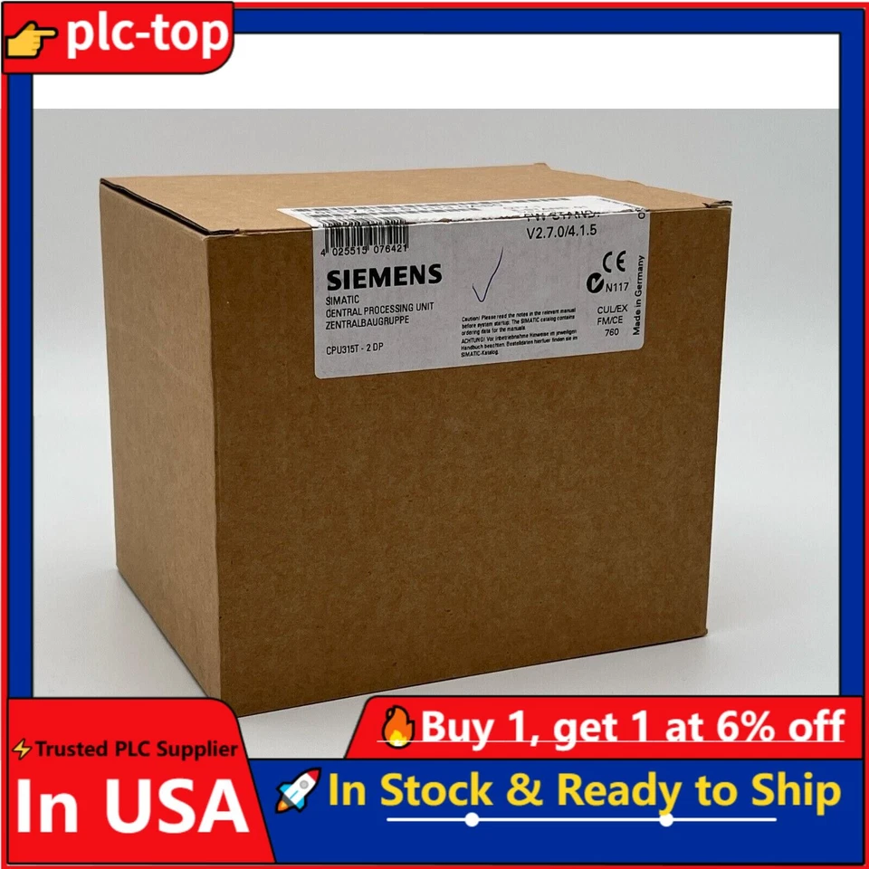 NewSiemens 6ES7315-6TH13-0AB0 6ES7 315-6TH13-0AB0 SIMATIC S7-300 CPU 315T-2 DP Foto 1 de 4