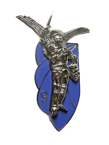 CHASSEURS PARACHUTISTES DU 9° RCP (VARIANTE ARGENTE BRILLANT FOND LILA) Y.B - Imagen 1 de 2