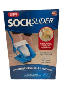 Sock Slider Aid Shoe Horn As Seen On TV Kit Put Socks On Off No Bending Opened - Bild 1 von 10