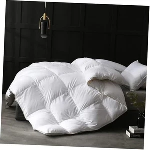 Luxurious Down Feather Fibers Comforter - California King White/All Season - Picture 1 of 8