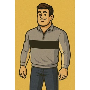 Maritimer Pullover Gr. S Colorblock mit blau, marine und creme.  Langarm, 1/4 Reißverschluss - Bild 1 von 7