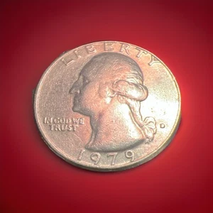 1979 D Circulated Error Washington Quarter Filled In D Mint Mark - Picture 1 of 3