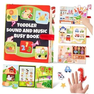  Busy Book for Toddlers 1-3, Busy Board Montessori Toys with Sound Panel for 1  - Picture 1 of 7