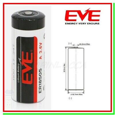 Batteria Pila EVE 18505 18500 3,6V Li-SoCl2   A   3800mAh STD Allarme Scanner • 8.72€
