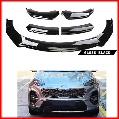 For Kia Sportage 2017-2020 Front Bumper Lip Spoiler Splitter Gloss Blk Style - Image 1 of 4
