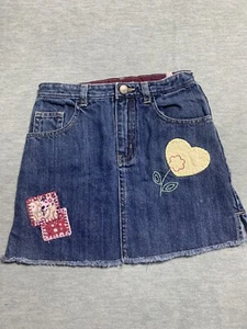 Gap Girl’s Size 4 Denim Patchwork Skirt Mini Adjustable Waist Snap Closure - Picture 1 of 10