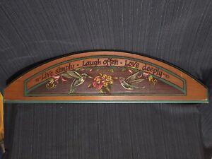 Live Simply, Laugh Often, Love Deeply Hummingbirds Wooden Wall Plaque 26.5"L