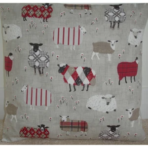Cushion Cover 16x16 Sheep Red Black Grey Taupe Beige 16" Covers - Picture 1 of 1