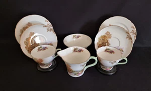 Vintage Shelley Fine Bone China Heather Tea for Two Set C1950's - Picture 1 of 10