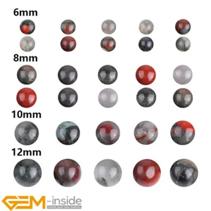 AAA Grade Natural Round Africa Bloodstone Gemstone Beads Jewellery Making 15'' - Picture 1 of 33