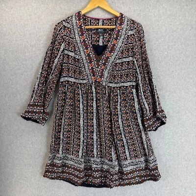 Maeve by Anthropologie Womens Size Small Naomi Embroidered Tunic Dress V-Neck - Image 1 of 4
