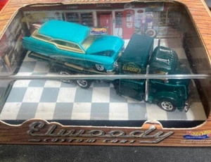 HOT WHEELS ELWOODY GARAGE CUSTOM 1950 BUICK & CAR HAULER ELWOODY MINT IN BOX - Picture 1 of 5