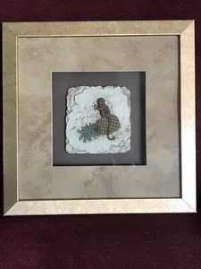 Framed CERAMIC 3D TILE Wall Picture of MONKEY & Pineapple 16”x16” USA - Picture 1 of 12