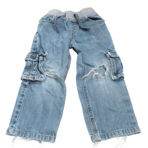Gymboree Carpenter Play Jeans Toddler Boy Size 3 Blue Elastic Denim Pull On Pant - Picture 1 of 6