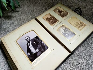 Álbum de fotos victoriano 69 tarjetas de fotos de retratos hombres y mujeres - Imagen 1 de 17