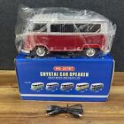 Bluetooth Speaker CRYSTAL WS 267BT FM RADIO USB RECHARGEABLE Red White VW Bus