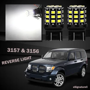 2 x White Backup Reverse Light 3157 3156 33SMD LED For 2007 - 2011 Dodge Nitro - Bild 1 von 5