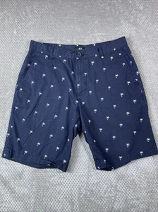 H M Mens Shorts 30 Golf Chino Casual Anchor Print Summer Palm Tree Preppy HM - Picture 1 of 21