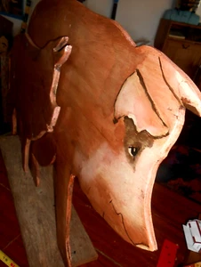 Vintage Schwein Schild ausgeschnitten Restaurant BBQ (2 Schweine) groß 27" 21" - Bild 1 von 15