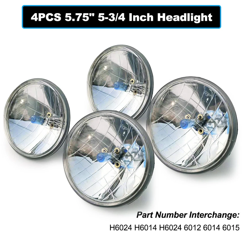 Faros redondos sellados de haz alto-bajo de 5,75 pulgadas 4 piezas para Jaguar XJ6 XJS XJ12 Foto 1 de 4