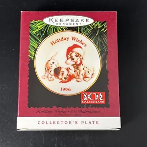 Hallmark 1996 Holiday Wishes Disney 101 Dalmatians Plate Christmas Ornament NEW - Picture 1 of 7
